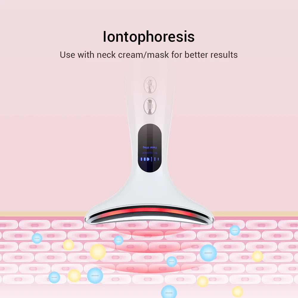 EMS Neck Face Beauty Care LED Photon Therapy Rejuvenation Skin Tighten Reduce Double Chin Anti Wrinkle Slimming Lifting Massager