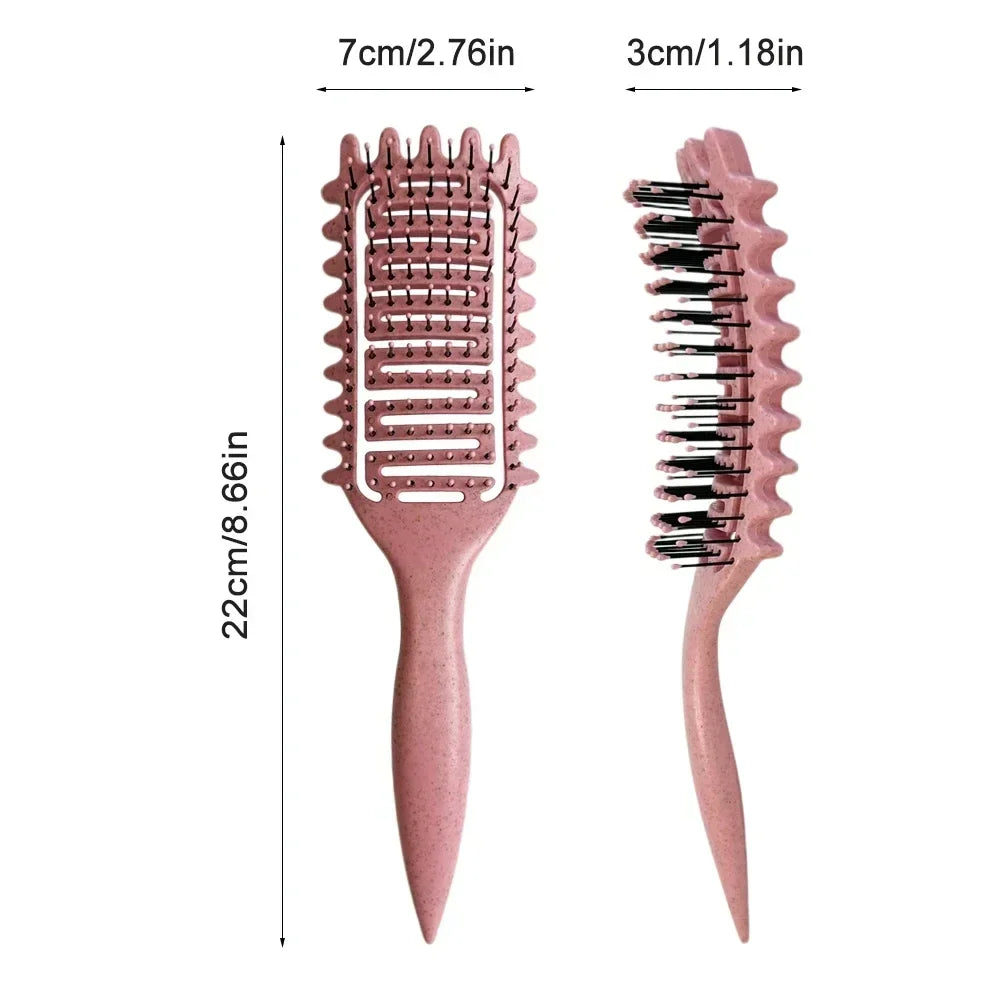 Curl Define Styling Brush Hollow Out Detangling Hair Brush Tangled Wet Curly Hair Comb Shaping Curls Barber Hairdressing Tools