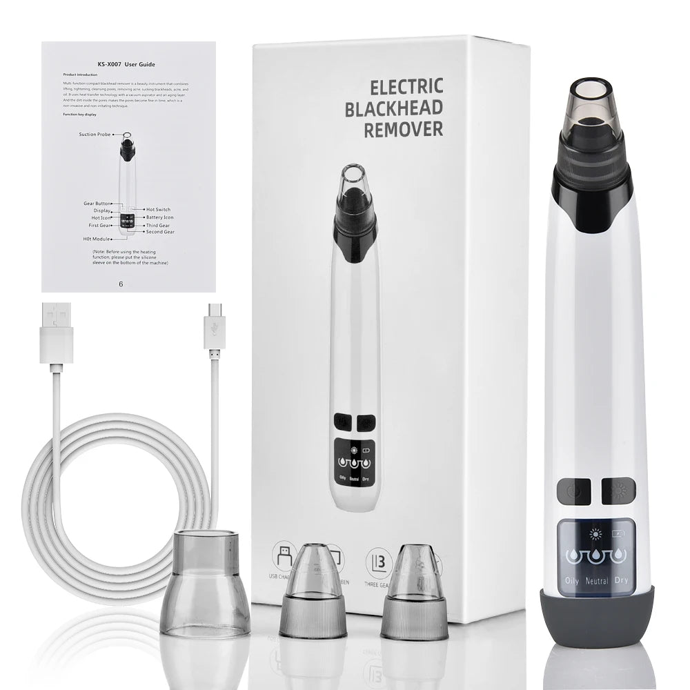 Blackhead Remover Electric Facial Cleansing Pore Vacuum Cleaner Ance Remover Pimple Face Cleaner Skin Scrubber Black Head Vacuum