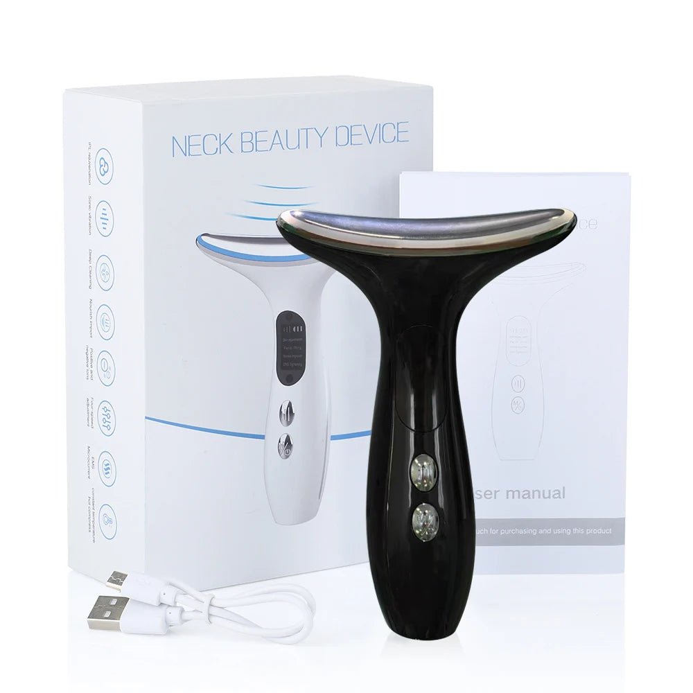 EMS Neck Face Beauty Care LED Photon Therapy Rejuvenation Skin Tighten Reduce Double Chin Anti Wrinkle Slimming Lifting Massager